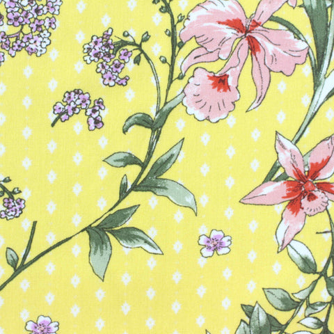Pink Floral Woven, Viscose, 124 gsm