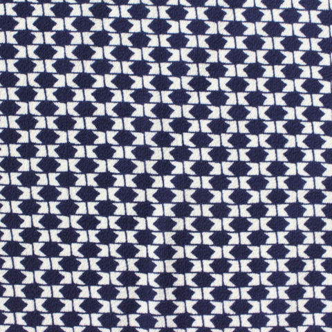 Navy Geometric Chiffon, Polyester