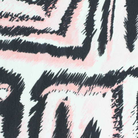 Black Animal Print Chiffon, Polyester