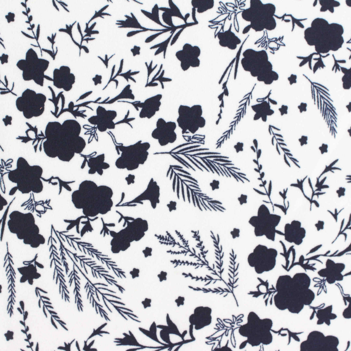 Navy Floral Woven, Polyester