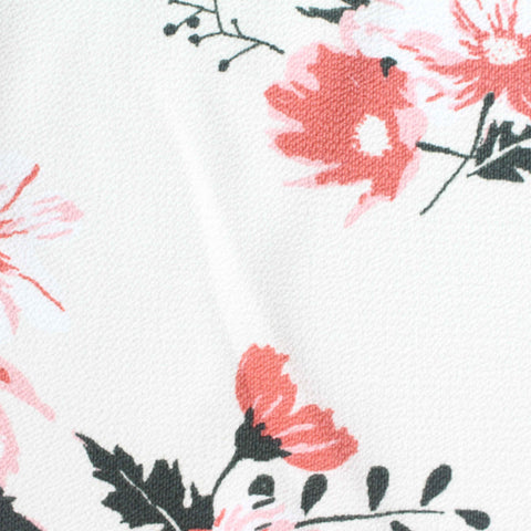 Pink Floral Chiffon, Polyester, 130 gsm