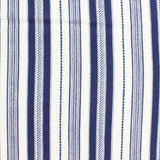 Blue Vertical-Stripe Crepe, Viscose