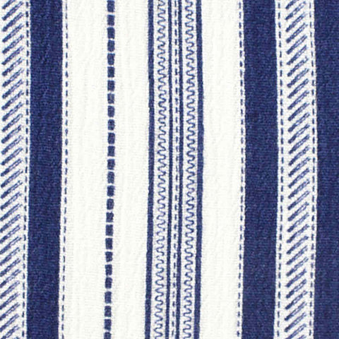 Blue Vertical-Stripe Crepe, Viscose