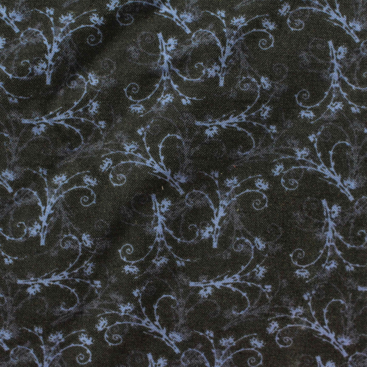 Blue Floral Woven, Viscose-Nylon