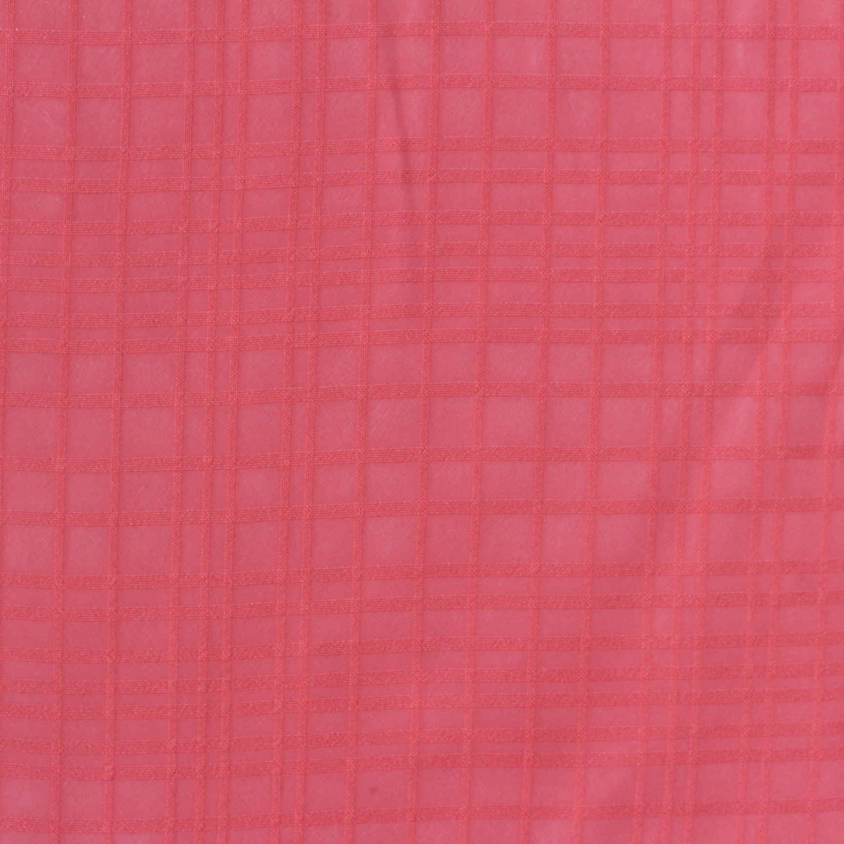 Coral Tone-on-Tone Grid Chiffon, Polyester
