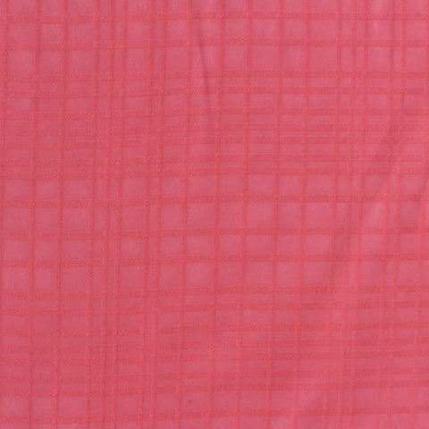 Coral Tone-on-Tone Grid Chiffon, Polyester