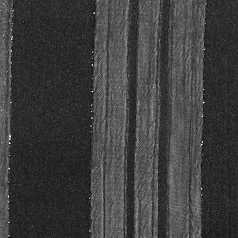 Black Vertical-Stripe Chiffon, Polyester, 83 gsm