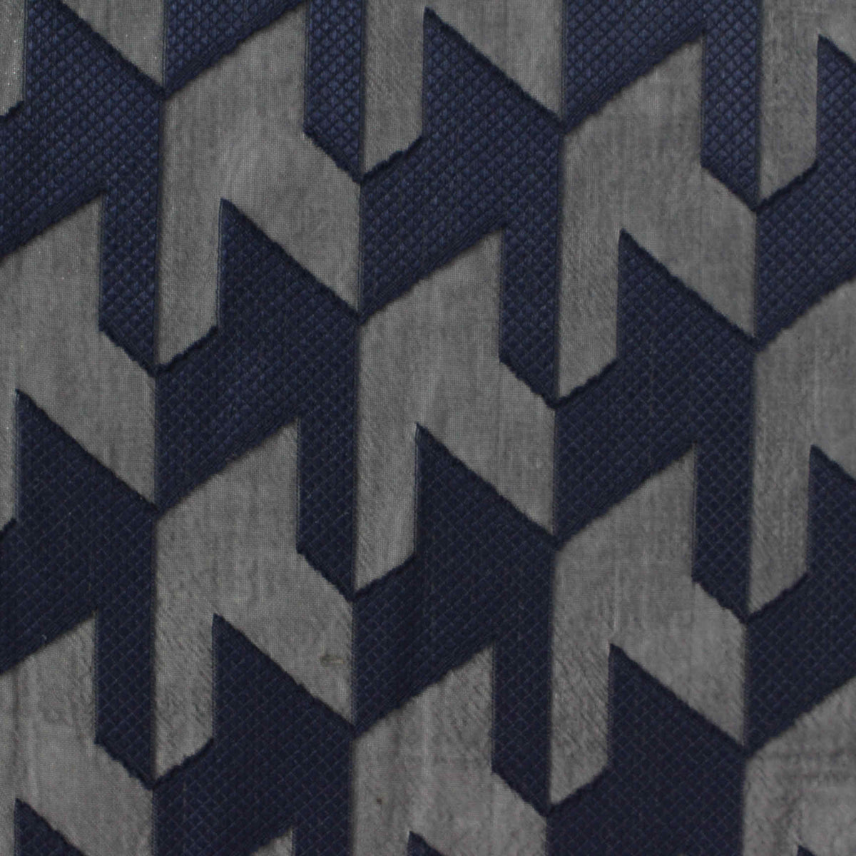 Dark Blue Geometric Jacquard, Polyester, 78 gsm