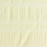 Cream Horizontal-Stripe Seersucker, Polyester