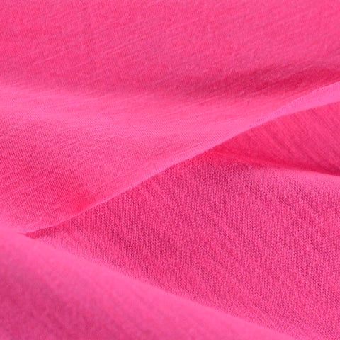 Slub Polyester Cotton Jersey Knit Fabric, 148 gsm, 163 cm — Pink