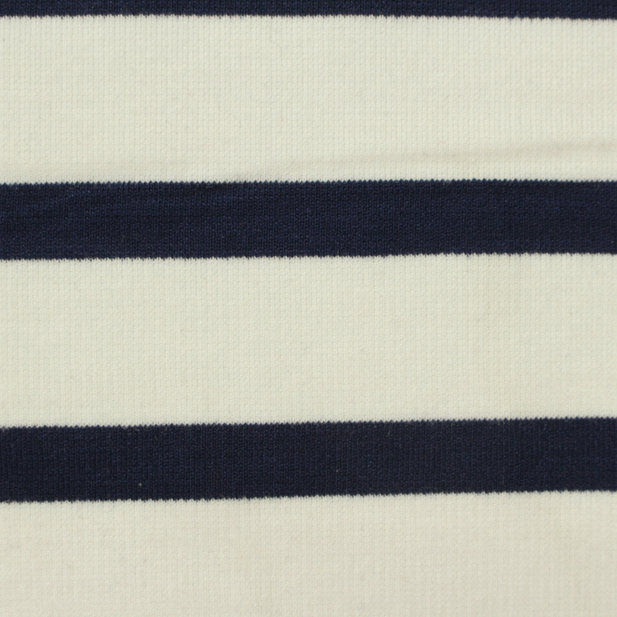 Navy Horizontal-Stripe Ponte Knit, Poly-Viscose, 334 gsm