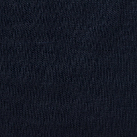 Polyester Cotton Stretch Rib Knit Fabric, 269 gsm, 121 cm — Navy