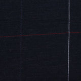 Dark Blue Check Jacquard, Cotton-Poly