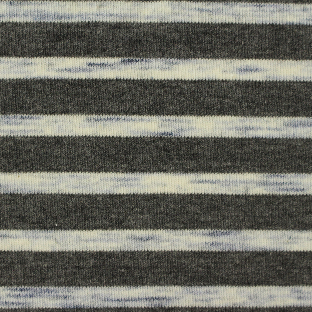 Dark Grey Horizontal-Stripe French Terry, Poly-Cotton