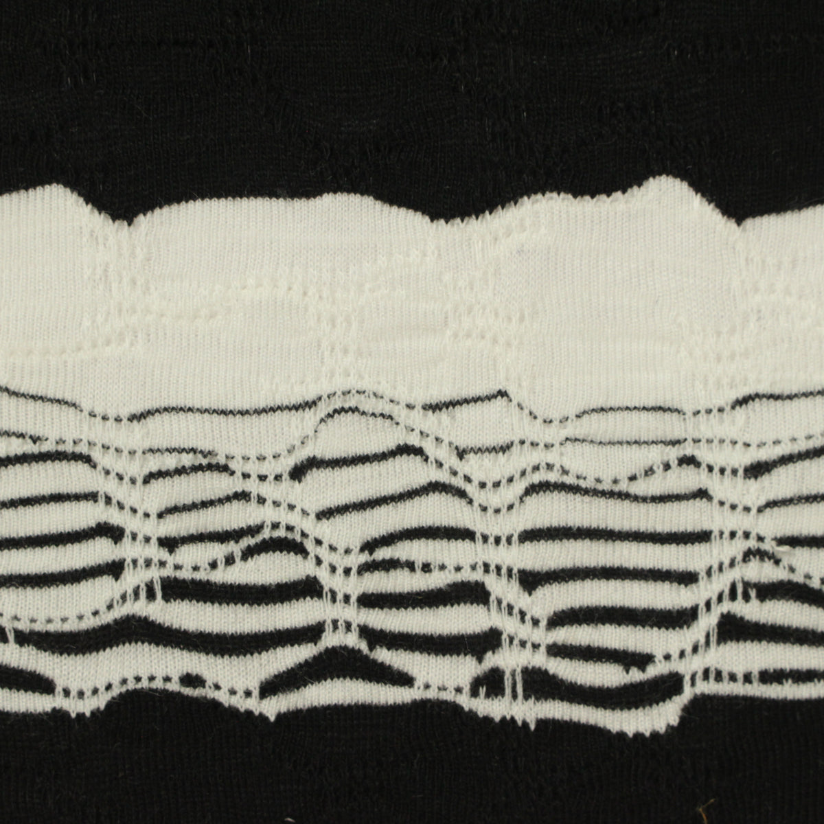 Cream Openwork Jersey Knit, Poly-Viscose