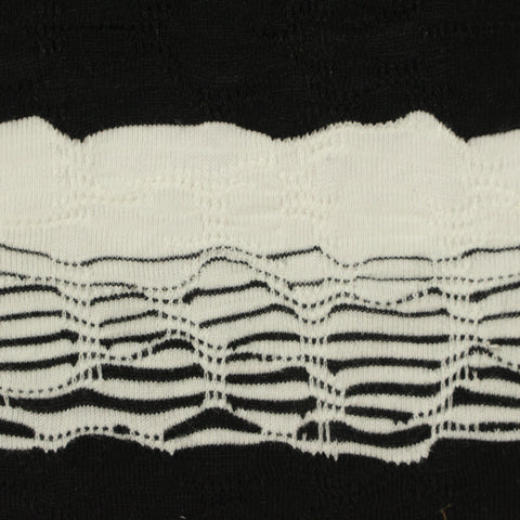 Cream Openwork Jersey Knit, Poly-Viscose