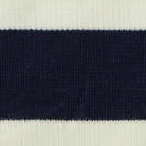 Navy Horizontal-Stripe Ponte Knit, Viscose-Poly — texture