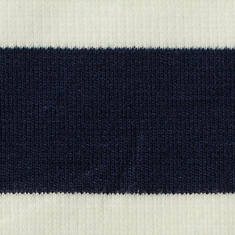 Navy Horizontal-Stripe Ponte Knit, Viscose-Poly, 330 gsm