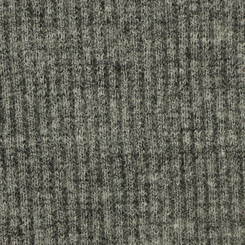Heather Grey Marl Rib Knit, Poly-Cotton, 307 gsm