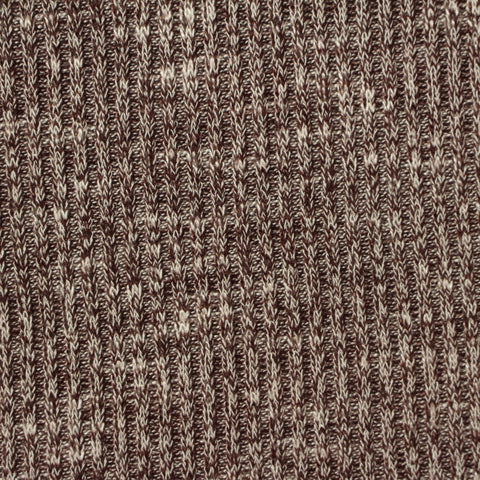 Heathered Brown Marl Rib Knit, Viscose-Poly, 251 gsm