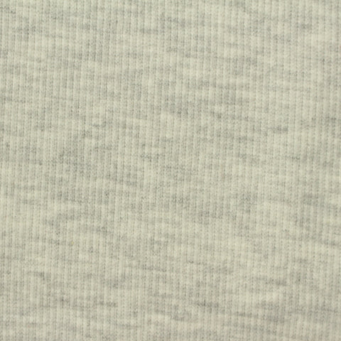 Light Grey Heathered-Marl Rib Knit, Poly-Cotton, 306 gsm