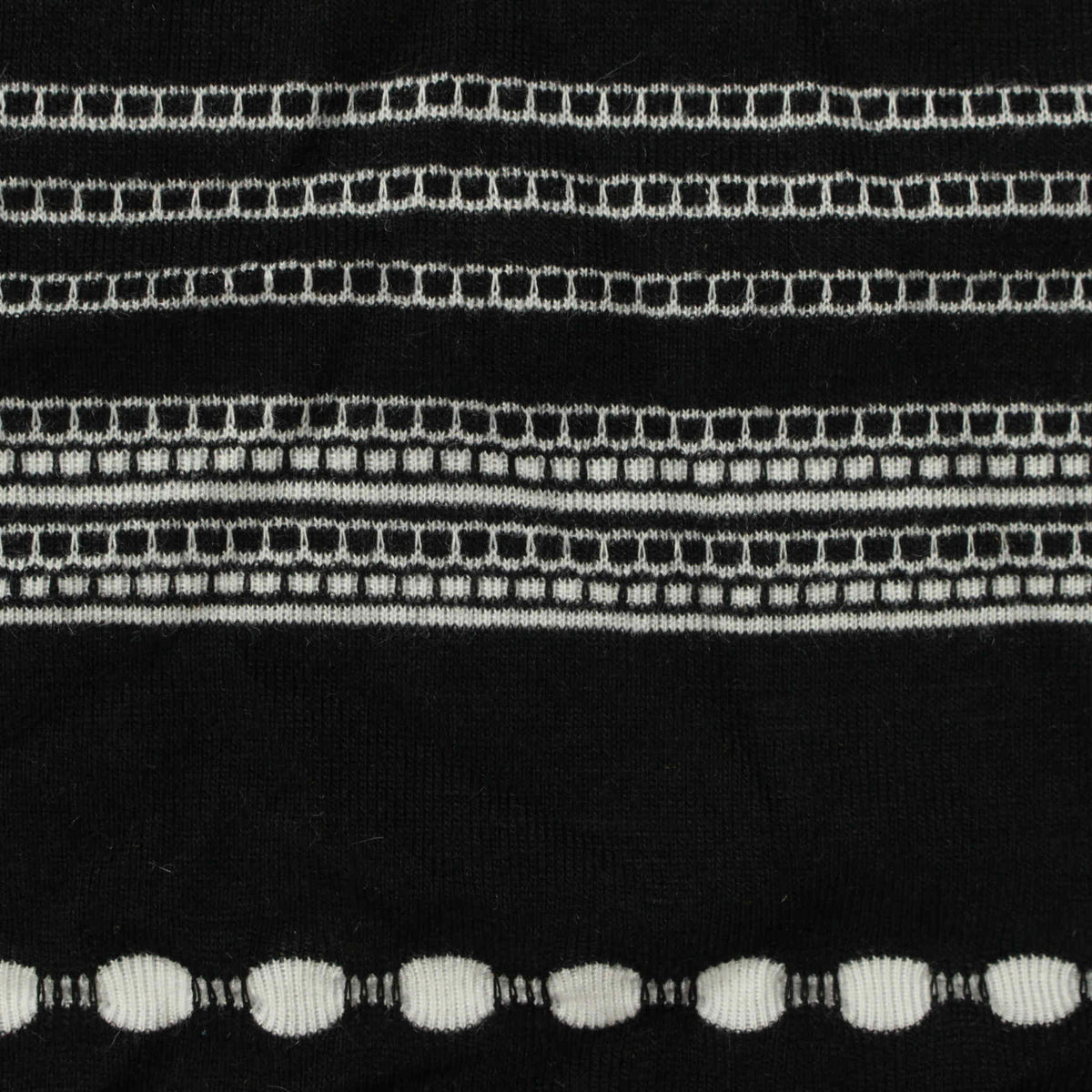 Black Horizontal-Band Jacquard, Poly-Viscose