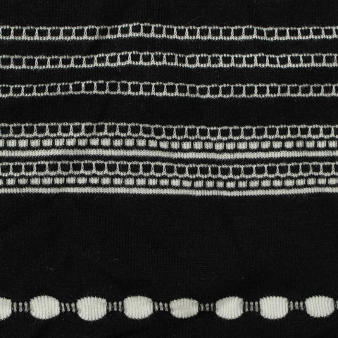 Black Horizontal-Band Jacquard, Poly-Viscose