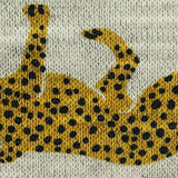 Yellow Leopard French Terry, Poly-Cotton — texture