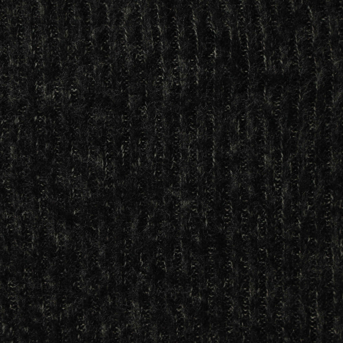 Dark Grey Marl Rib Knit, Polyester, 260 gsm