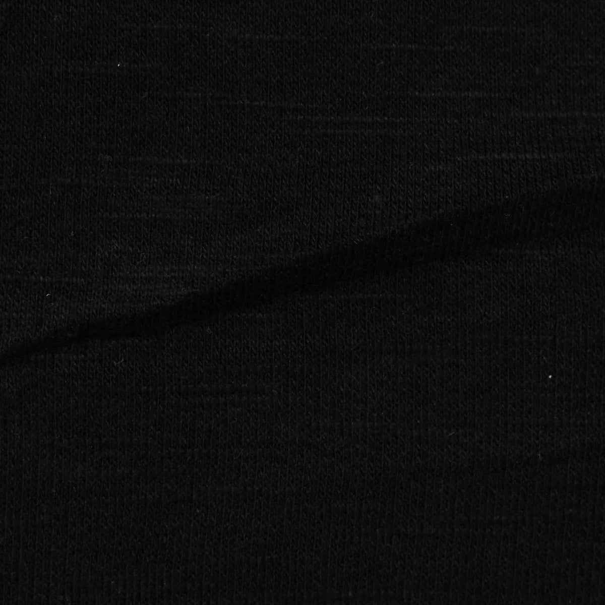 Slub Polyester Cotton French Terry Fabric, 235 gsm — Black