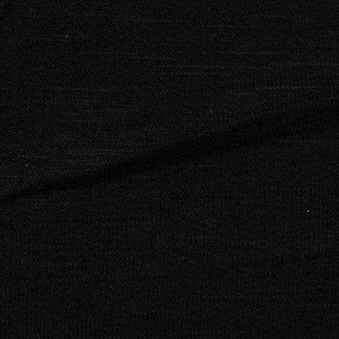 Slub Polyester Cotton French Terry Fabric, 235 gsm — Black