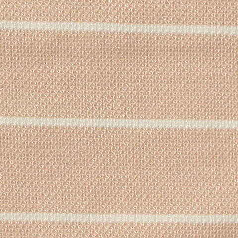 White Horizontal-Stripe Interlock Knit, Viscose-Nylon