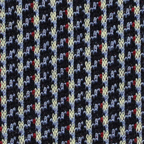 Plaid Polyester Stretch Knit Fabric, 320 gsm, 155 cm — Navy