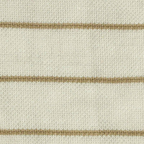 Tan Horizontal-Stripe Interlock Knit, Viscose-Nylon
