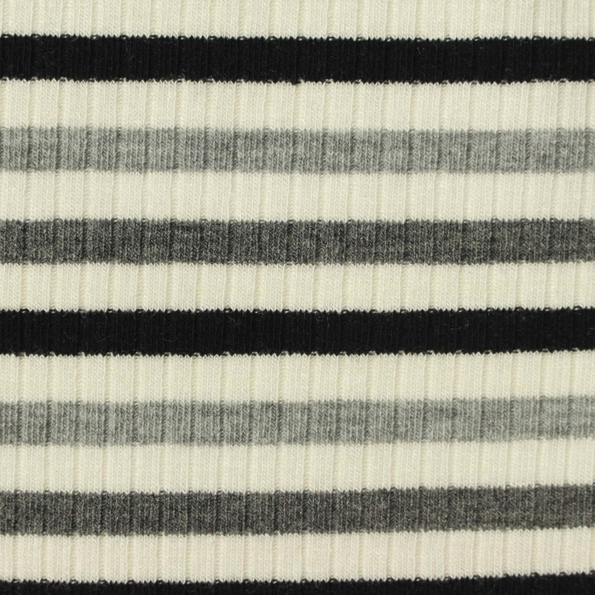 Black Stripes Rib Knit, Viscose-Poly, 267 gsm