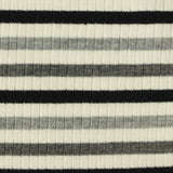 Black Stripes Rib Knit, Viscose-Poly