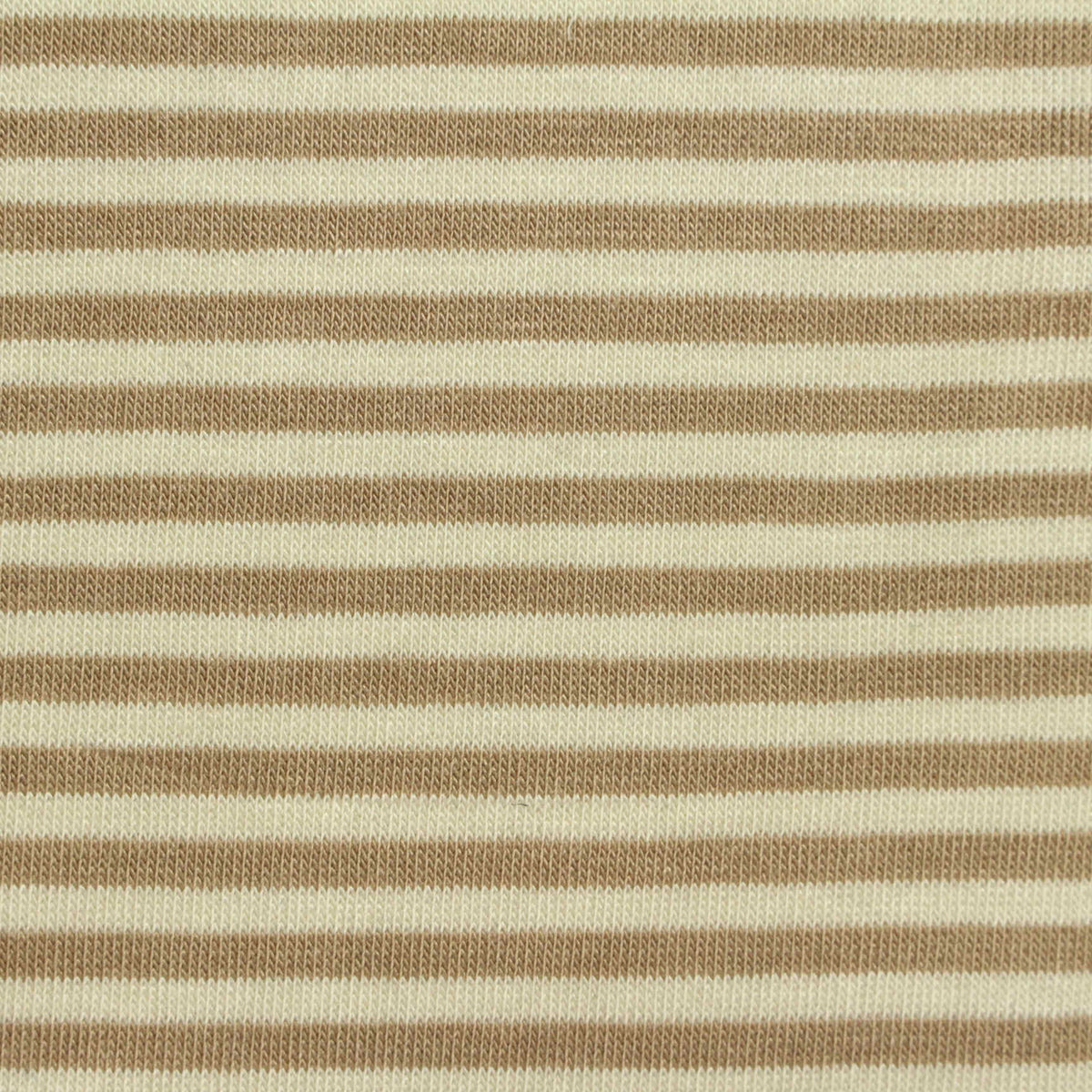 Cream Horizontal-Stripe Jersey Knit, 162 gsm