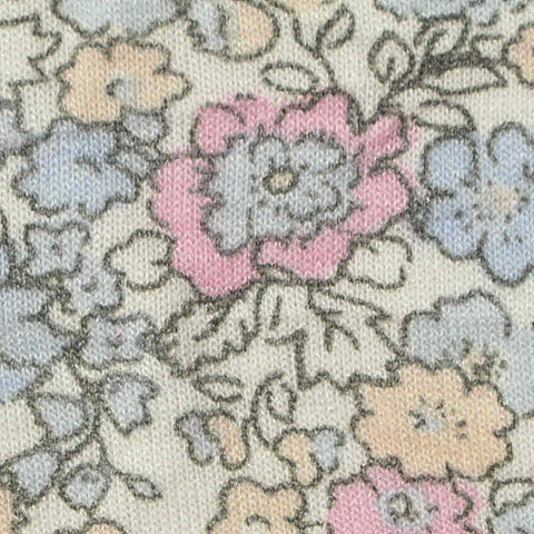 Pastel Pink Flowers Jersey Knit, Poly-Viscose