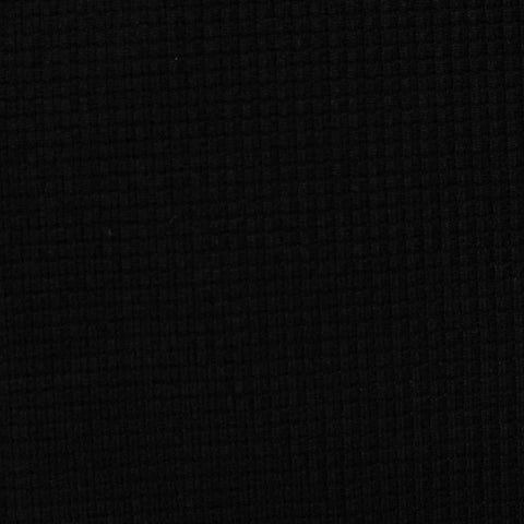 100% Polyester Waffle Knit Fabric, 227 gsm — Black
