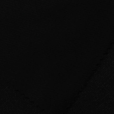 Polyester Viscose Blend Stretch Interlock Knit Fabric, 380 gsm, 158 cm — Black