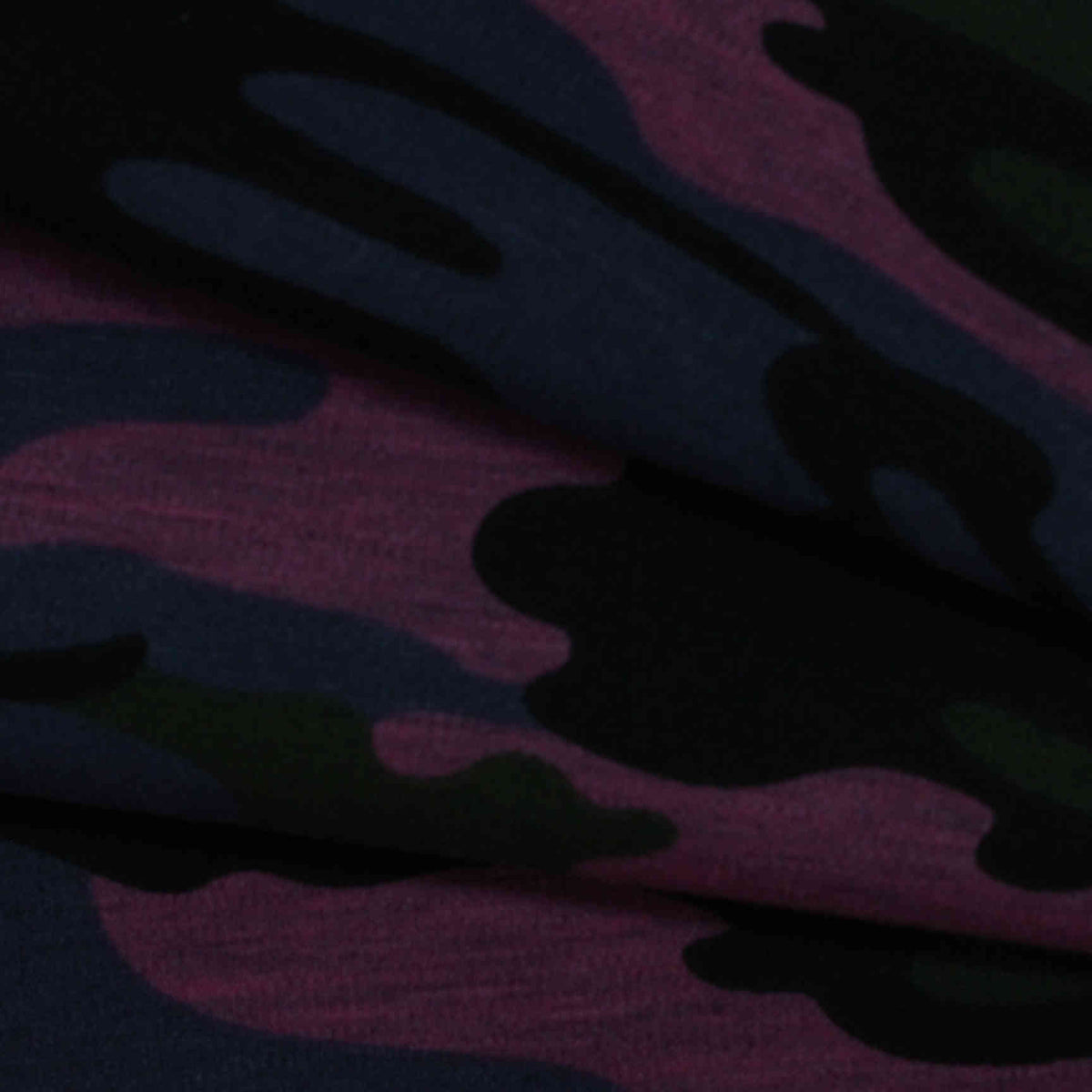 Dark Blue Bold-Camo Ponte Knit, Poly-Nylon