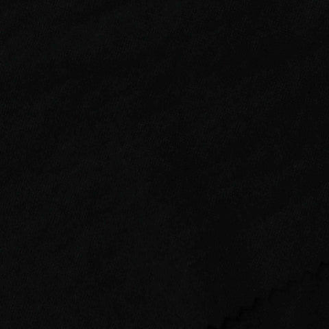 Cotton Polyester Piqué Knit Fabric, 120 gsm, 170 cm — Black