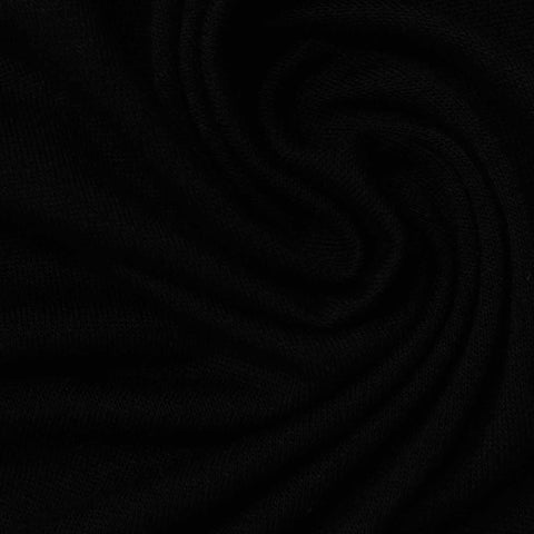 Viscose Stretch Knit Fabric, 160 gsm, 170 cm — Black