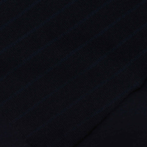 Dark Blue Check French Terry, Cotton-Poly