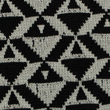 Black Geometric-Triangle Jacquard, Poly-Viscose — texture