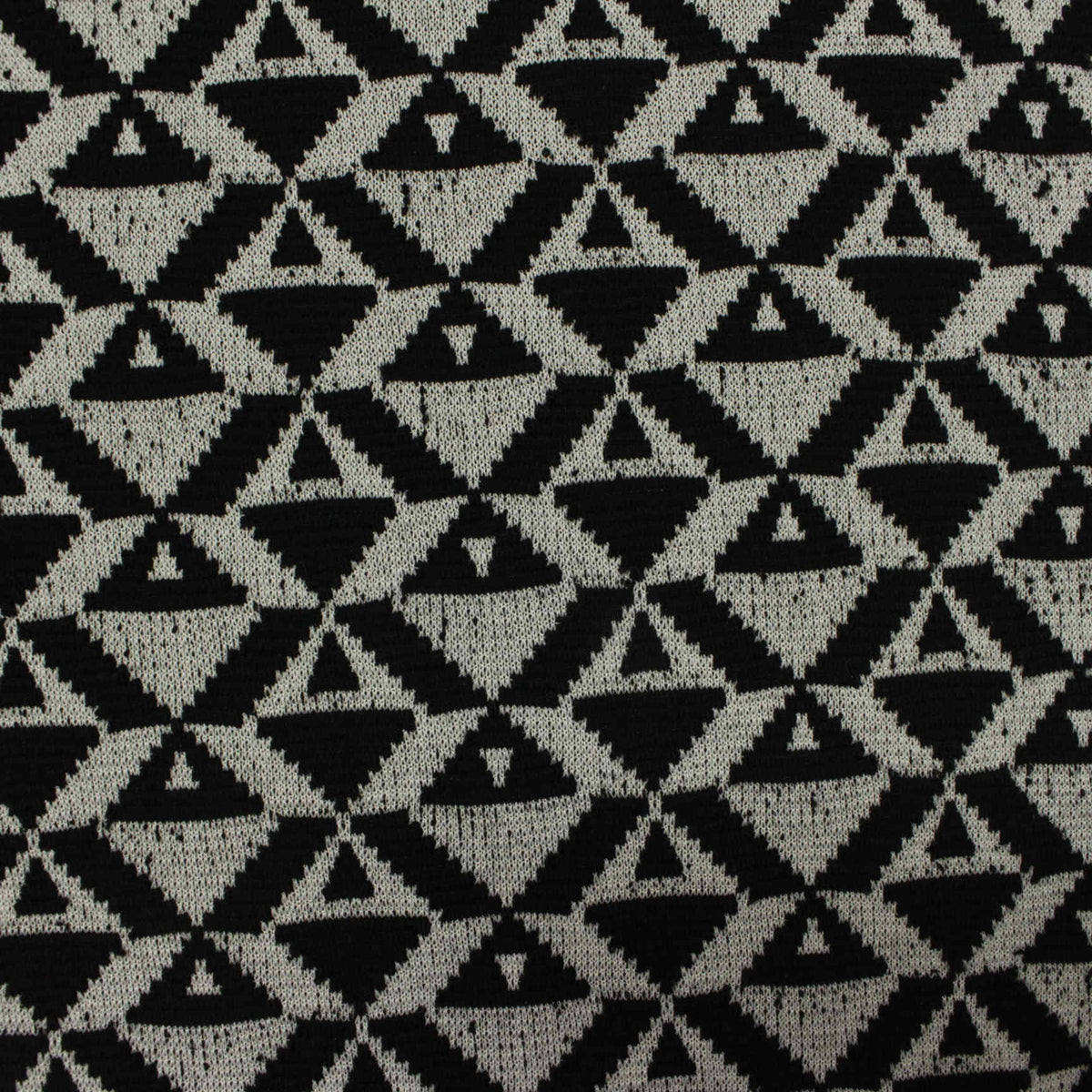 Black Geometric-Triangle Jacquard, Poly-Viscose