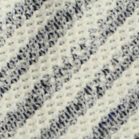 Cream Stripes Chunky Knit, Poly-Cotton