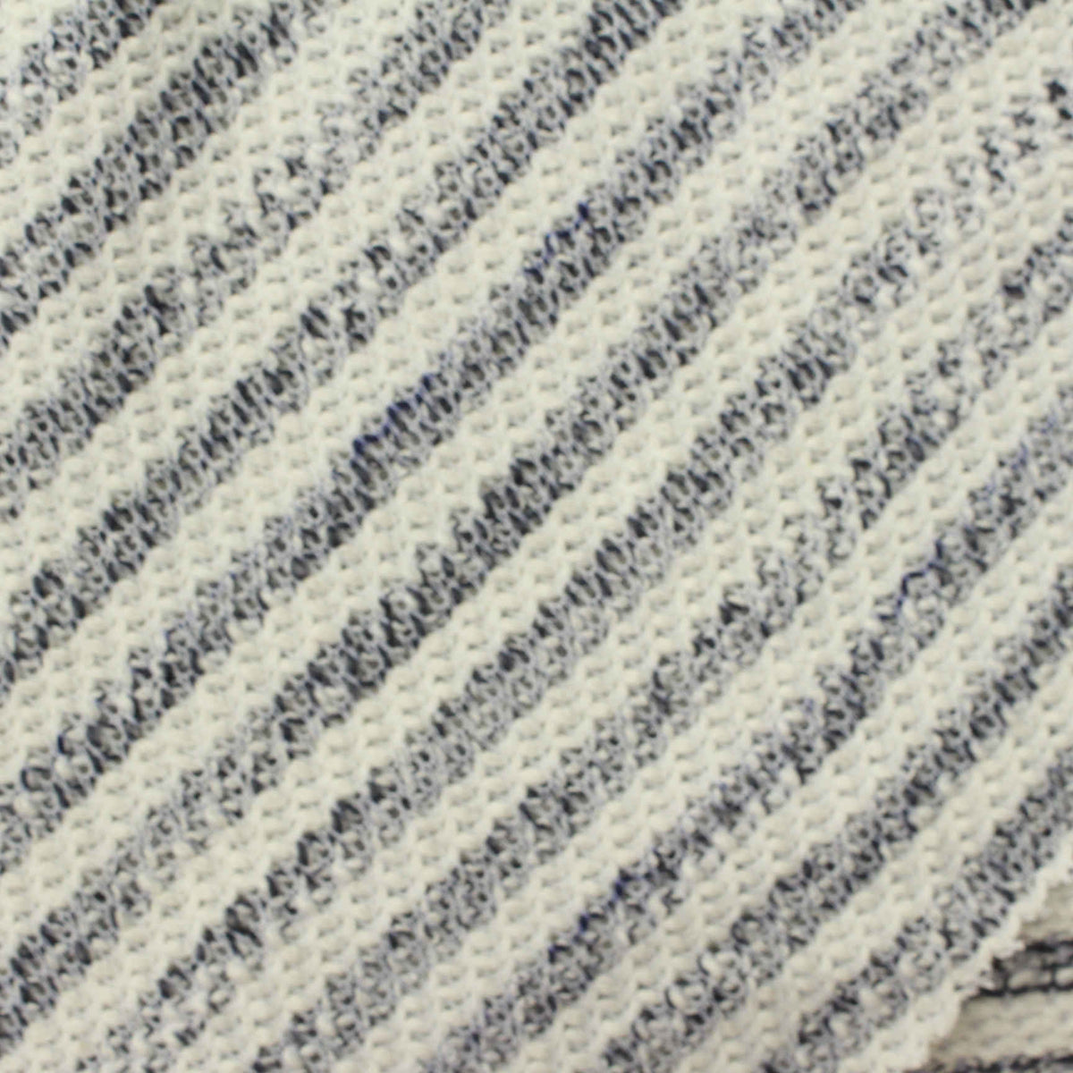 Cream Stripes Chunky Knit, Poly-Cotton