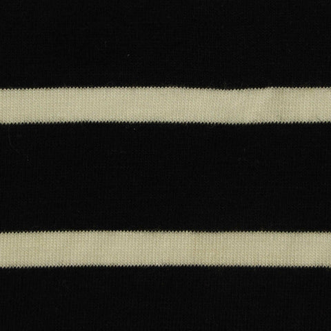Black Horizontal-Stripe Knit, Viscose, 127 gsm