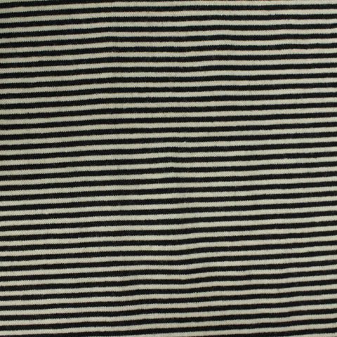 Black Horizontal-Stripe Knit, Viscose-Poly, 275 gsm